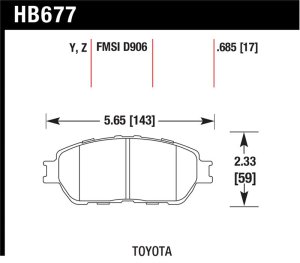 Lexus ES330 Brake Pads - Front - Hawk Performance - Performance Ceramic - `04-`06 Lexus ES330 Brake Pads - Front - Hawk Performance - Performance Ceramic - `04-`06